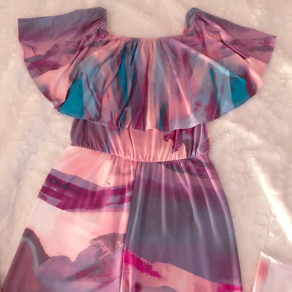 Plus Size Pastel Print Jumpsuit - Picture 4 of 8